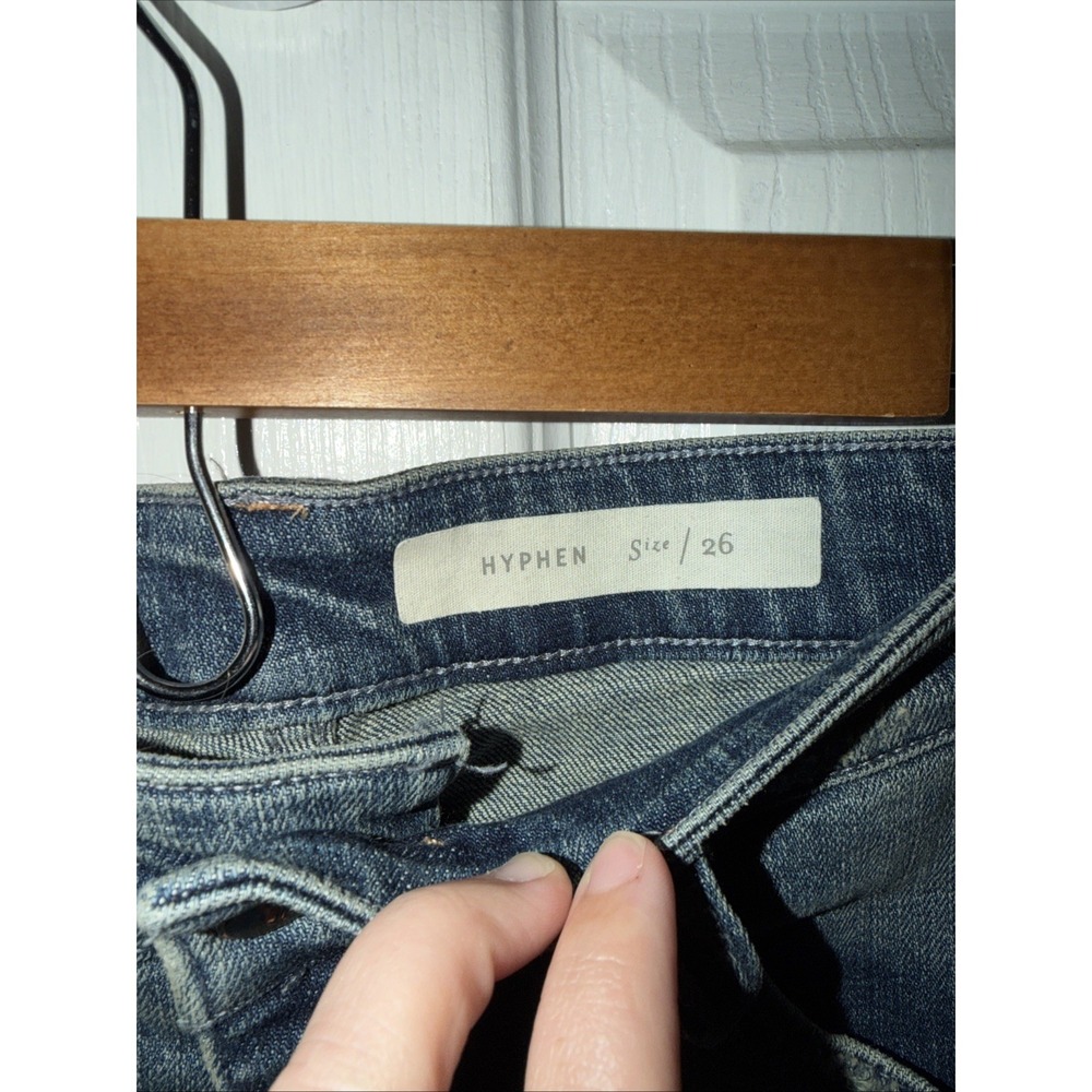 Pilcro Jeans Womens 26 Blue Boyfriend Crop Distressed Embroidered Patchwork Boho - Picture 4 of 8